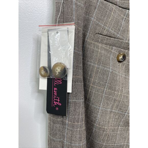 Willi Smith Vtg Y2K Brown Window Pane Plaid Slacks Pants Wide Leg Womens‎ 10 NWT - Picture 11 of 16